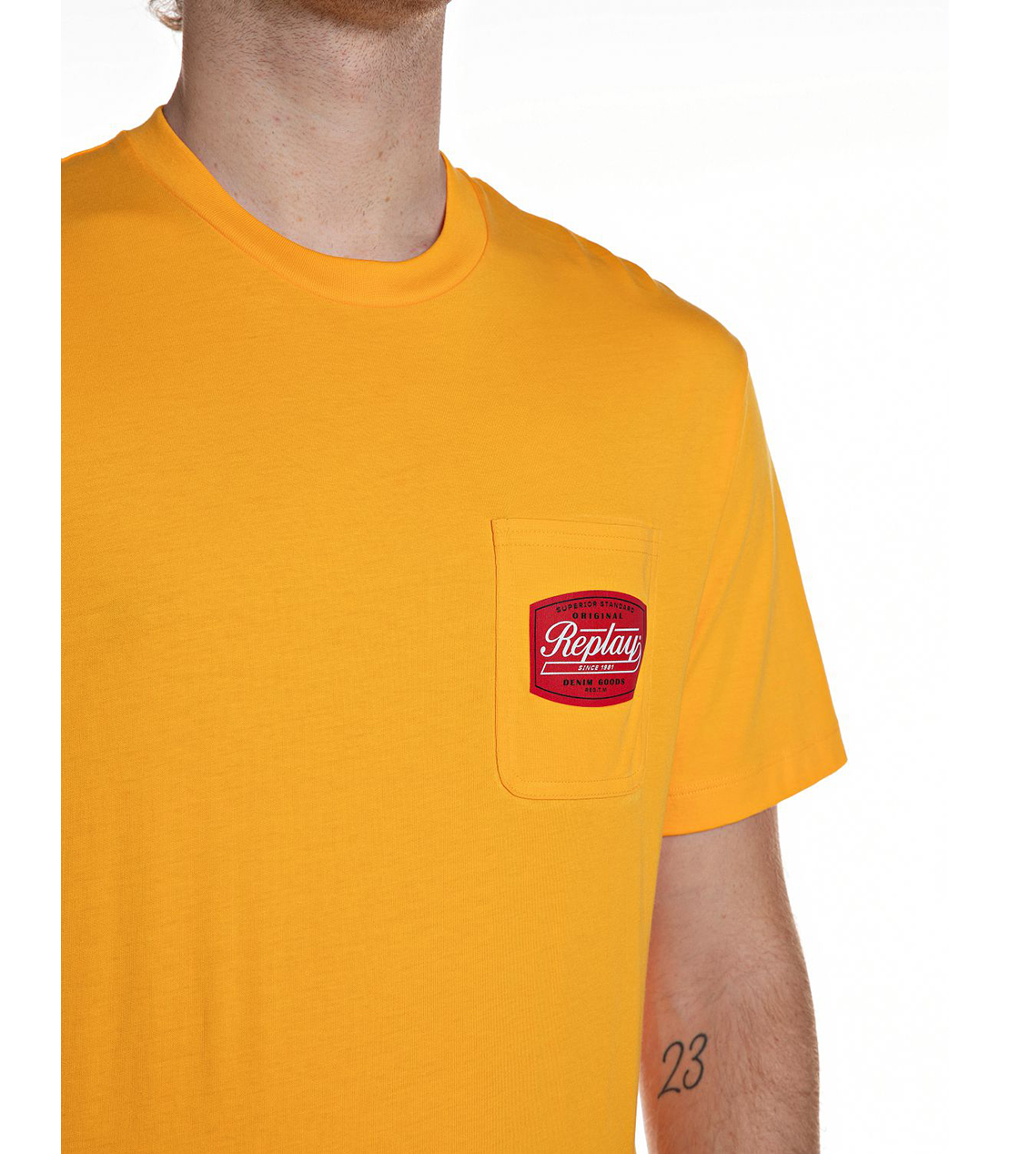 ベーシックジャージーレトロプリント ポケTシャツ 詳細画像 イエロー 3